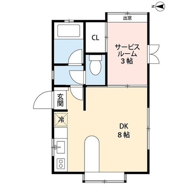 サンフレンド日の出 105号室 間取り