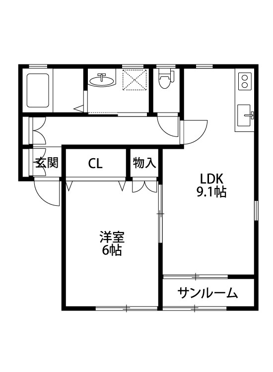 グランビル小針 B102号室 間取り