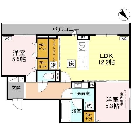 フィラーレ 103号室 間取り