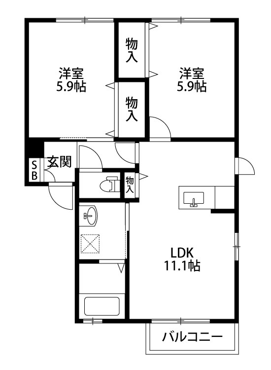 エトピリカ B102号室 間取り