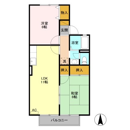 ウェンディハウスA 202号室 間取り