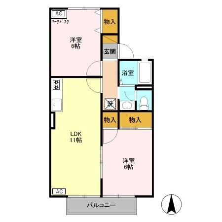 ウェンディハウスA 202号室 間取り