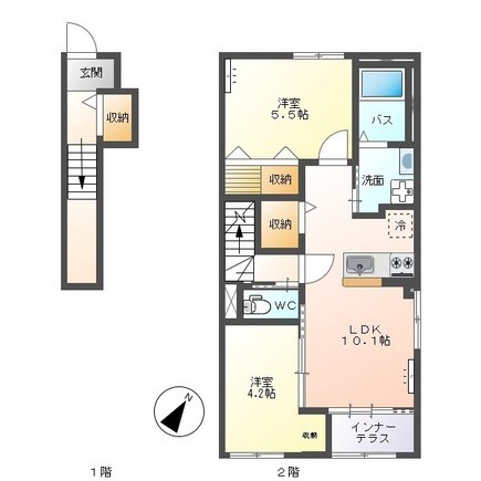 パレスコート　トーケン 201号室 間取り