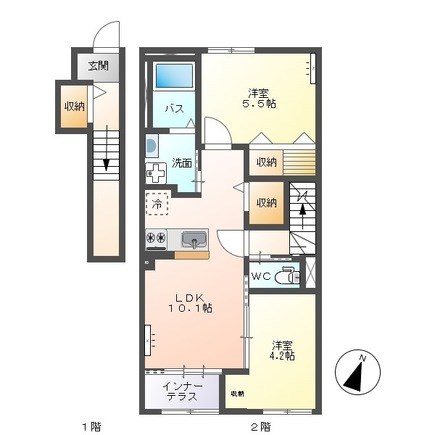 パレスコート　トーケン 205号室 間取り