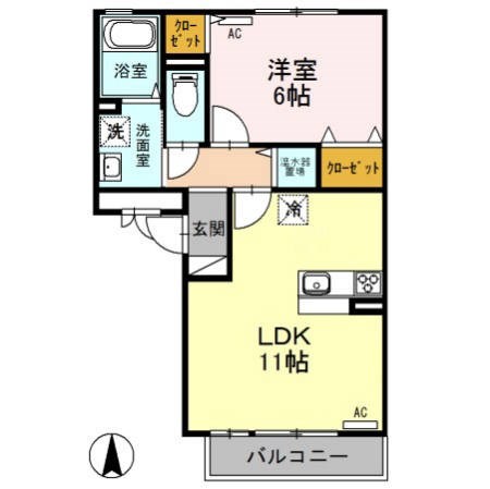 セブンワンテン　F 202号室 間取り
