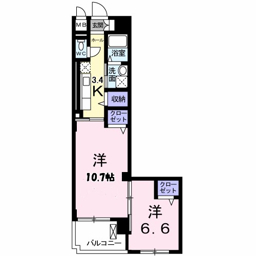 プラシード 301号室 間取り