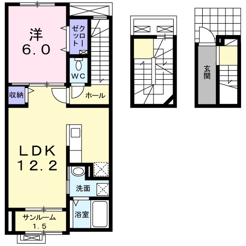 カレントレジデンス女池Ⅰ 302号室 間取り