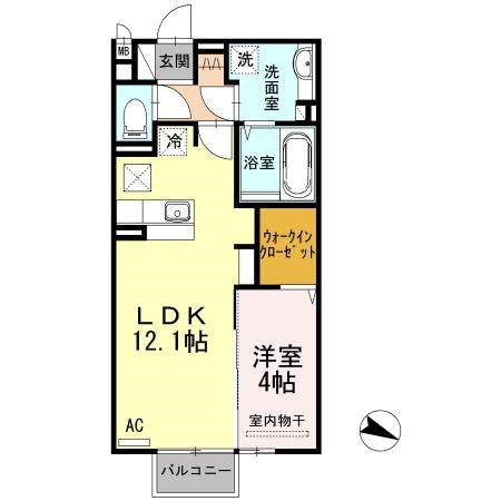 セレーナ 103号室 間取り