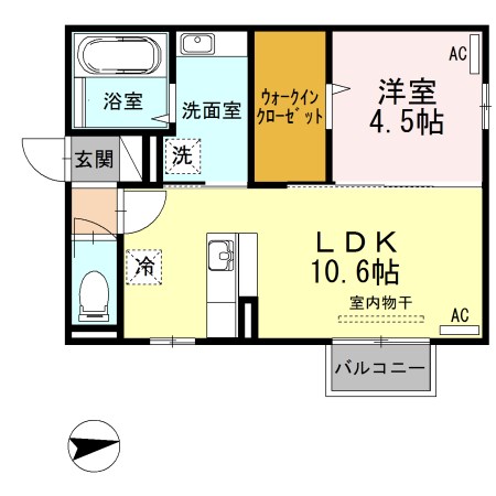 セジュールＨａＫｕＡ　Ｓ 205号室 間取り