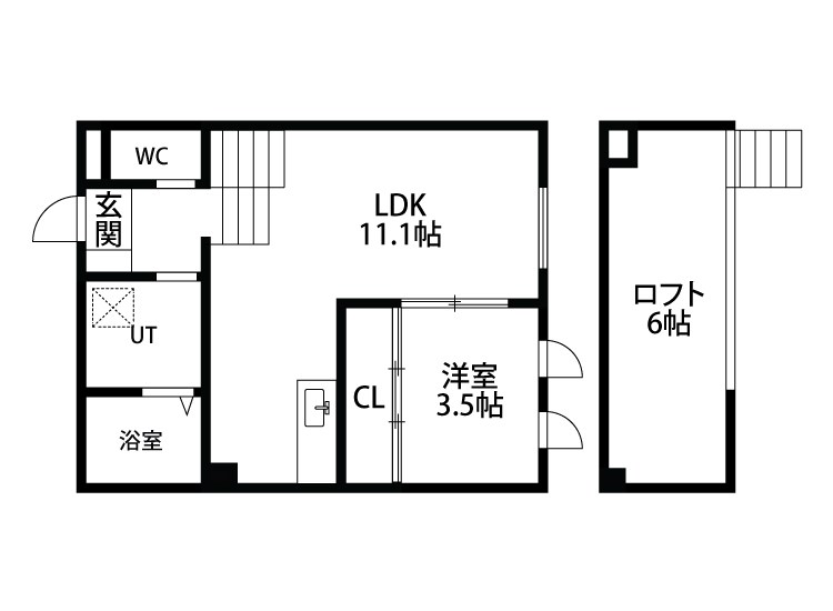 75apartment.逢谷内 102号室 間取り