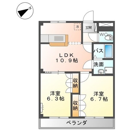 アルビレオパーク 203号室 間取り