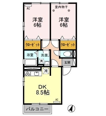 ウィルモア 102号室 間取り