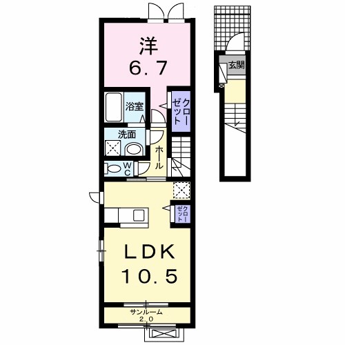 イハナＢ 205号室 間取り