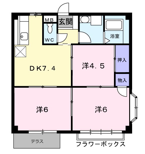 グリーンハイムＢ 101号室 間取り