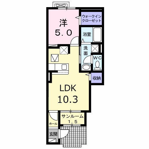 ココル 102号室 間取り