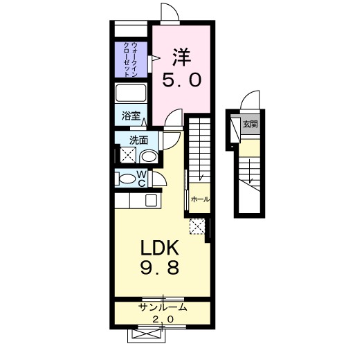 グラース 203号室 間取り