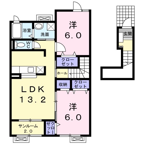 セントラル　ハーモニーⅠ 202号室 間取り
