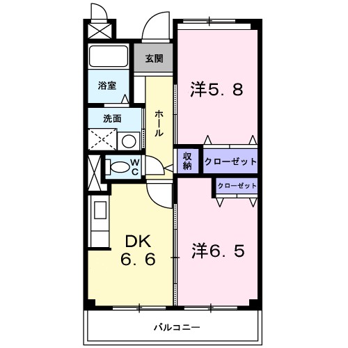 グリシーナＡ 303号室 間取り