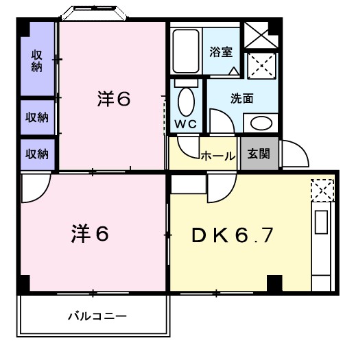 プラドール真砂Ｂ 202号室 間取り