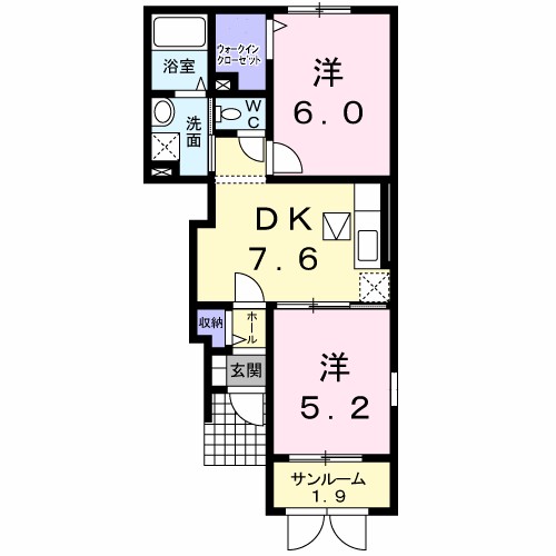 プラシードＡ 103号室 間取り