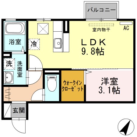 マリオンⅢ 103号室 間取り