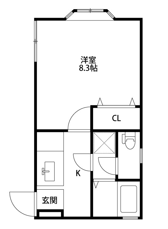 クレセントヴィーグル 202号室 間取り