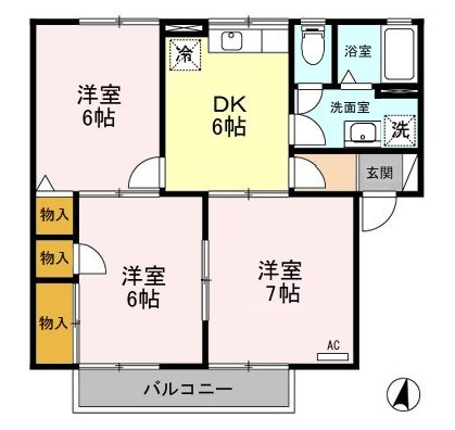 シャンドフレール黒埼 B201号室 間取り