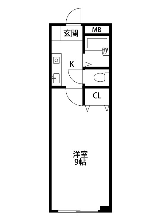 カナンパレス天神 307号室 間取り