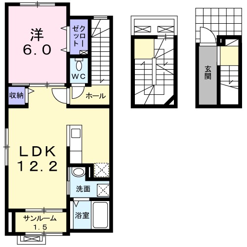 カレントレジデンス女池Ⅰ 304号室 間取り