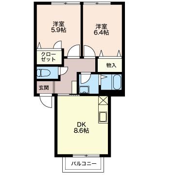 ベルドミール・ソシア 202号室 間取り
