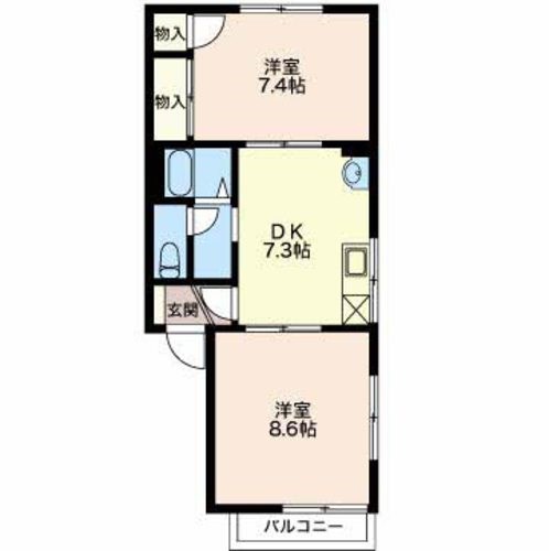 レーベン明石  A202号室 間取り