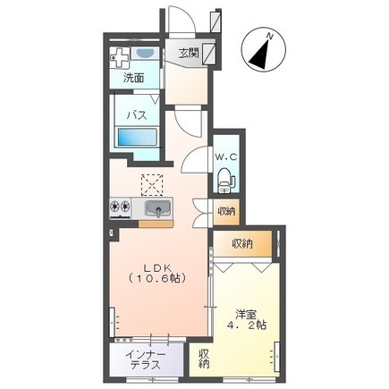 パレスコート　トーケン 107号室 間取り