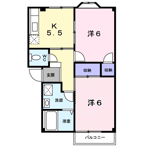 グリーンハイツＢ 203号室 間取り