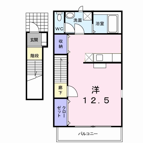 ジェルメ　ミニヨン 201号室 間取り