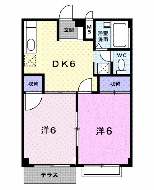 ブルースカイ 103号室 間取り