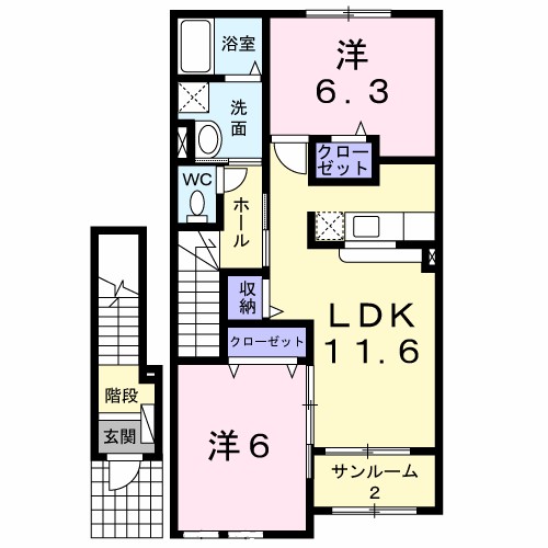 ビサイドミニョン 202号室 間取り