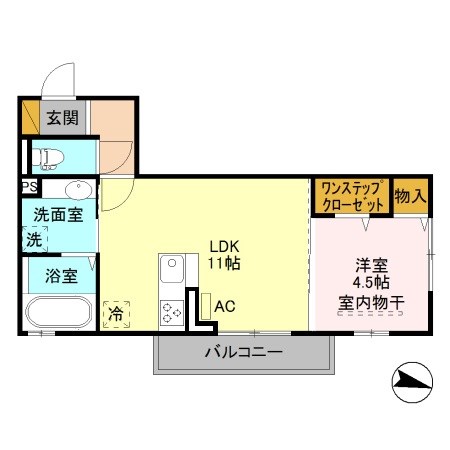 ゼフィールコパン 302号室 間取り