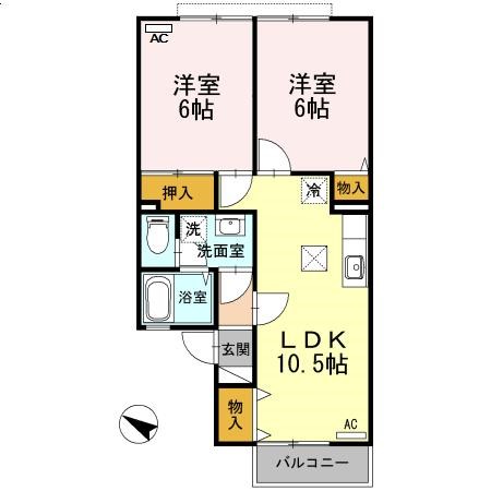 ニューロイヤル 105号室 間取り