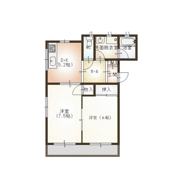 ベルハウス中山 201号室 間取り