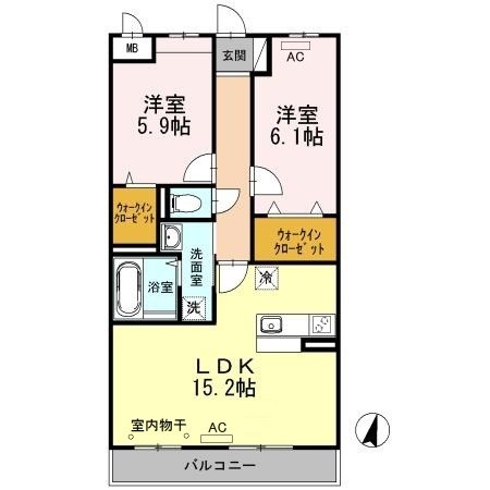 ウィステリアⅡ 212号室 間取り