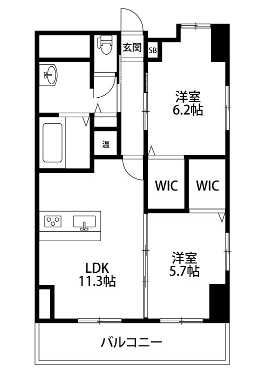 レ・モンデ新潟 701号室 間取り