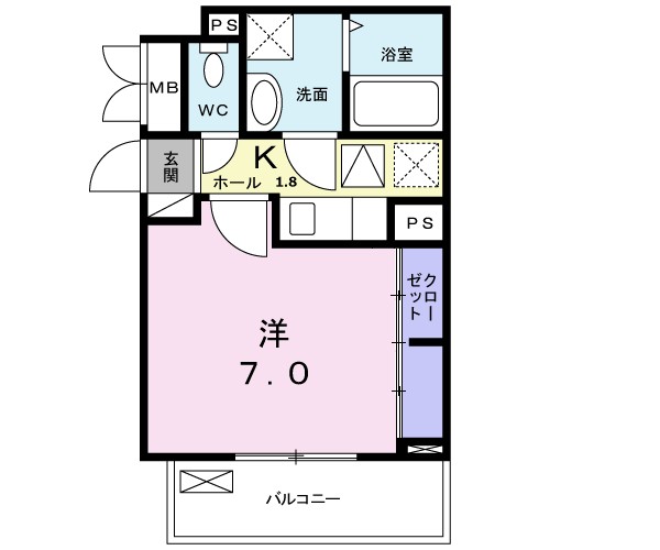 メゾン・ド・アベニール　Ⅰ 103号室 間取り