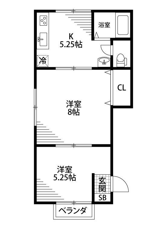 サンコート山二 201号室 間取り