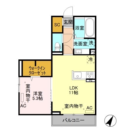 ペティ　ポンズ 306号室 間取り