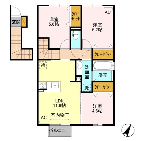 サニーコート　Ⅱ 201号室 間取り
