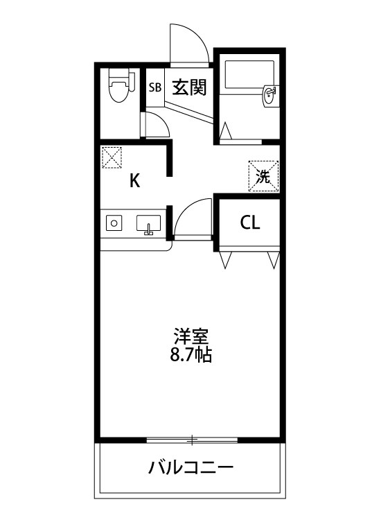 ラフィーネ東青山 2-B号室 間取り