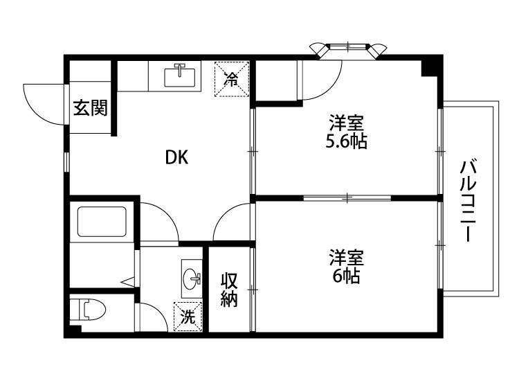 グリシーナB 201号室 間取り