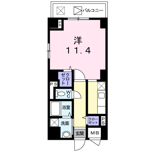 アメニティ万代 301号室 間取り