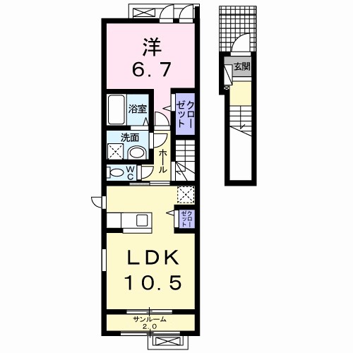 セリシールⅠ 203号室 間取り