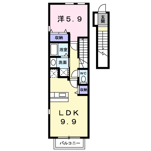 デスパシオ 202号室 間取り